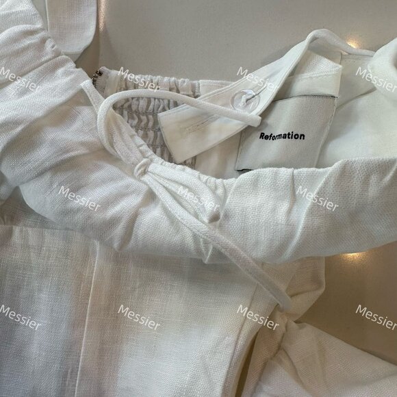 Reformation Balia Linen Dress in White - Picture 6 of 11